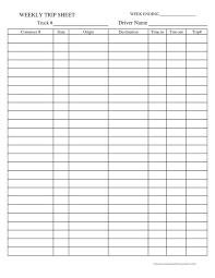 Truck Drivers Trip Sheet Template Templates Truck Driver Trip
