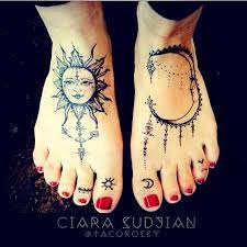 63 most beautiful sun and moon tattoo ideas. Sun And Moon Ornate Henna Mendhi Style Feet Tattoo Bug Pin Needle Foot Tattoo Bohemian Tattoo Tattoos