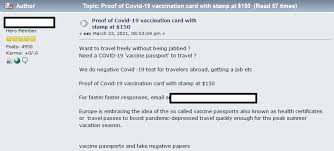 A digital vaccination certificate should be an additional offer. A Passport To Freedom Fake Covid 19 Test Results And Vaccination Certificates Offered On Darknet And Hacking Forums Check Point Software