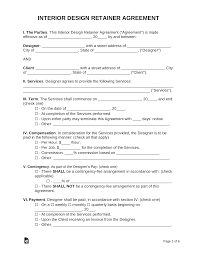 Free Interior Design Retainer Agreement Pdf Word Eforms