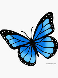 Blue Butterfly Sticker Butterfly Painting Butterfly Art Painting Butterfly Art