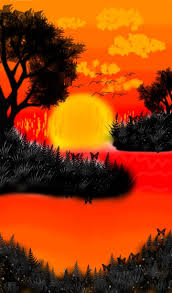 Lukisan cutting di atas tripleks, dari kabupaten fakfak papua barat. Gambar Lukisan Senja Gambar Lukisan