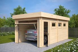 Holzgarage C Mit Schwingtor 44mm 3 X 6 Hansagarten24 In 2020 Holzgarage Garage Aus Holz Schwingtor