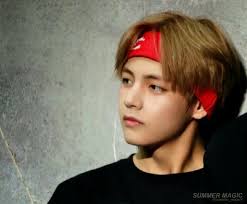 Taehyung In Red Headband Bts Orang Kim