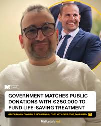 The government has pledged €250,000 to support Sandro Grech, a 41-year-old  father of two who is battling an extremely rare and aggressive form of  leukaemia, matching an equal amount raised by the