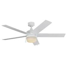 Harbor Breeze Newbern 52 In White Indoor Ceiling Fan With Light Kit 5 Blade Lowes Com Ceiling Fan Ceiling Fan With Light Fan Light