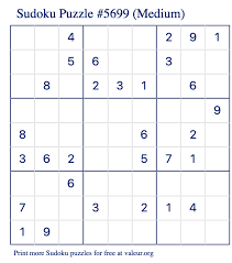 The free word sudoku game maker creates a printable word sudoku game. Free Printable Medium Sudoku With The Answer 5699