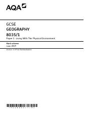Ctrl + alt + 2: Paper 1 Mark Scheme 2019 Pdf Gcse Geography 8035 1 Paper 1 Living With The Physical Environment Mark Scheme June 2019 Version 0 3 Course Hero