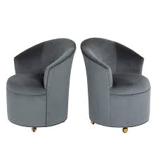 Pair Of Sculptural Directional Barrel Chairs On Casters Circa 1980s Barrel Chair Chair Shabby Chic Table And Chairs