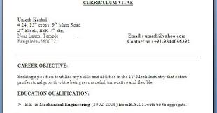 A mechanical engineer resume sample better than most. Cv Format Mechanical Engineers Freshers