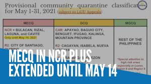 Limited movement within zone for obtaining essential services and work. Mecq In Ncr Plus Extended Until May 14 Youtube