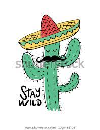 Cactus Drawing Mexican Hat Vector Illustration Stock Vector Royalty Free 1008466708 Cactus Drawing Cactus Cartoon Mexican Hat