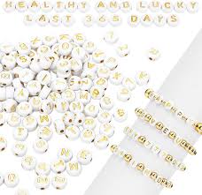 Read reviews for 12 packs: Buy Yinkin 1000 Pieces Round Acrylic Letter Number Beads Charms Gold Letter Beads White Alphabet Beads 4 X 7 Mm Alphabet Figure Beads For Craft Diy Necklace Bracelet Keychain Jewelry Making Online