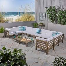 You'll be pleased to enjoy our amazing catalog of contemporary and modern coffee tables in all shapes, sizes and styles. Get The Frankie Outdoor 12 Piece Acacia Wood U Shaped Sectional Sofa Set With Coffee Tables And Cushions Gray White From Walmart Now Accuweather Shop