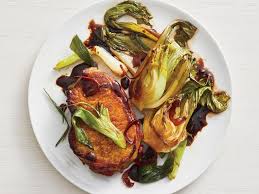 Turmeric Pork Chops With Baby Bok Choy Recipe Food Network Recipes Pork Recipes Bok Choy Recipes