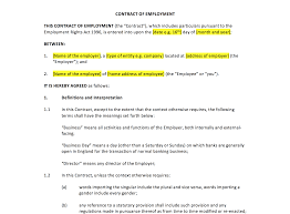 An employee contract template can be used to formalize your employment agreement with a new employee. Employment Contract Template Uk Template Agreements And Sample Contracts