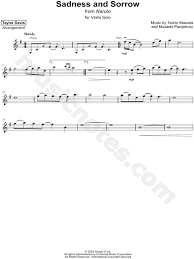 If you liked the music, subscribe for more. Taylor Davis Sadness And Sorrow Sheet Music Violin Solo In E Minor Download Print Sku Mn0178868