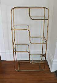 Shop bay antique brass circle wall shelf. Unique Vintage Brass And Glass Mid Century By 702parkproject Vintage Brass Unique Vintage Glass Shelves