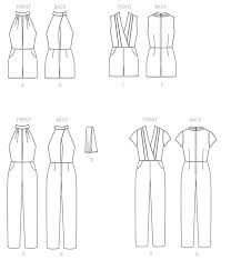 Mccall S 7366 Misses Pleated Surplice Or Plunging Neckline Rompers Jumpsuits And Belt