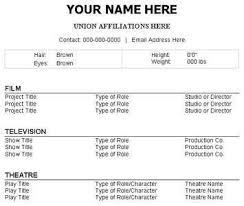 Write a 2+ page resume if you've got tons of impressive, matching credits. Resume Template For Actors Word