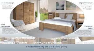 Schlafzimmer dobby sorgt für stilvolle akzente in deinem schlafbereich. Schlafzimmer Komplett Set B Selun 4 Teilig Farbe Eiche Dunkelbraun