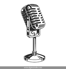 Rock Roll Designs Bundle Microphone Drawing Vintage Poster Design Retro Music