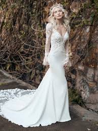 Romantic collection of long sleeve wedding dresses and bridal gowns for sale in 2021. Sheath Wedding Dresses Maggie Sottero