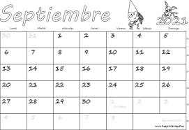 Calendario vacío para la coloración y el calendario con las fiestas, domingos rojos, sábados azules. Calendario Septiembre 2021 Para Imprimir Imprimir El Pdf Gratis