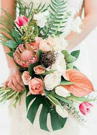 7 pcs artificial lily flowers artificial lillies flowers for home wedding bouquets home hotel party decor graves arrangement (orange) 4.3 out of 5 stars 114. Beautiful Tropical Bouquet Tropical Wedding Bouquets Tropical Wedding Flowers Wedding Bouquets Pink