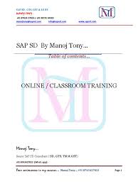 With the advancements of technology and innovation, sap sd has changed the way customer perform business transactions and the demand for sap sd professionals is incr. Sap Sd By Manoj Tony Latest 1 1 Invoice Debits And Credits