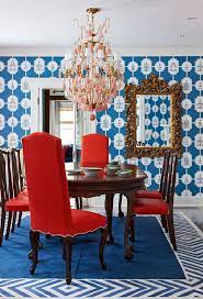 10 Times Bold Wallpaper Made The Room Red Dining Room Dining Room Blue Dining Room Colors