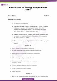 Cbse Sample Papers Class 11 Biology Set 6 Download Pdf