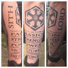 Tattoo studio based in broderick st. Star Wars Tattoo Sith Creed Star Wars Tattoo Sith Tattoo Cool Tattoos