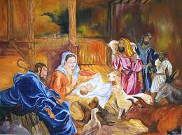 Ancent Soi (Kenyan, 1939–2022), Birth of Jesus with Magi and Celestial Observers, 1997. Oil on canvas