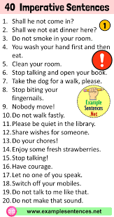 Without a subject pay attention the negativeimperative is formed with do not / don't and the verb don't touch that don't play with your brother 3. 40 Example Of Imperative Sentence Definition And Examples Example Sentences