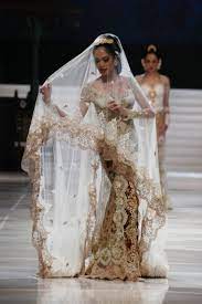 Veil Drools Pengantin Gaun Perkawinan Kebaya Pernikahan