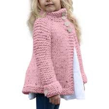 Deeseetm Toddler Baby Girls Outfit Button Knitted Sweater Cardigan Coat Tops For 28 Years Old Pink For 8 Years Old Baby Knitting Patterns Fashion Kids Triko