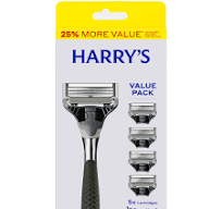 Harry's Winston Razor Handle for Men, Includes 5 Razor Blade Cartridges, Ink Chrome