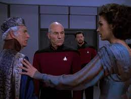 The original jean gray before sophie turner took over the part, a young famke janssen played the perfect seductress opposite captain picard in the episode the perfect mate. The Perfect Mate Explaining Errors In Star Trek Wiki Fandom