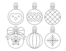 Hand drawn ornamental winter dividers. Printable Christmas Ornaments Coloring Pages And Templates