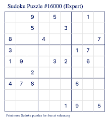 free printable expert sudoku with the answer 16000