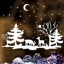 Window Picture Christmas Reindeer White Sticker Window Sticker Winter Santa Gift Fensterbilder Weihnachten Basteln Fensterbilder Weihnachten Rentier Weihnachten