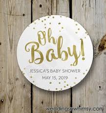 Oh Baby Sticker Baby Shower Sticker Label Personalized Custom Neutral Shower Wh Baby Shower Favor Stickers Gold Baby Shower Favors Baby Shower Favor Tags