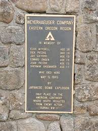 Eighty years ago today, 5 May 1945, six people are killed by a Japanese  FUGO bomb on Gearhart Mountain near Bly, Oregon. The FUGO bomb was a  balloon-delivered bomb devised by the