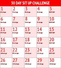 30 Day Sit Up Challenge 30 Day Fitness Challenges 30 Day Squat Challenge Burpee Challenge 30 Day Fitness