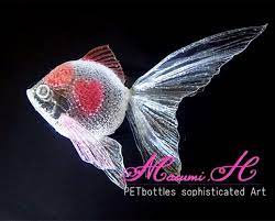 バレンタインということで 本間ますみ ペットボトルソフィスケイティドアート ペットボトルアート 魚アート プラスチックボトルのクラフト