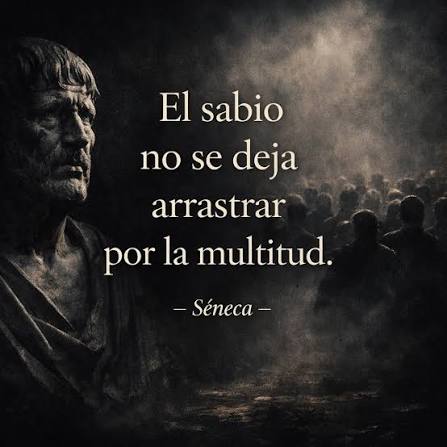 El sabio no se deja arrastrar por la multitud #séneca #estoicismo #estoicos  #estoicismocotidiano #frases #filosofia #estoico 📱 Encuentra más frases en  nuestra App gratuita. Busca "Estoicismo Diario" en Google Play.