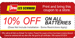 Les Schwab 10 Off All Batteries Coupon August 2014 Coupons Les Schwab Car Care
