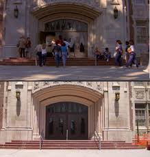 I attended John Marshall High School in Los Angeles (3939 Tracy Street),  which has been a frequent location for film and TV productions that require  some sort of high school (and is