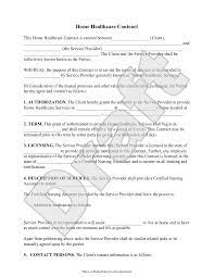 Home Health Care Contract Agreement Template With Sample Home Health Care Home Health Home Health Agency